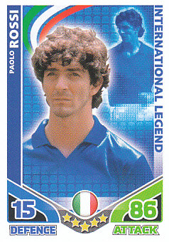 Paolo Rossi Italy 2010 World Cup Match Attax International Legends #IL